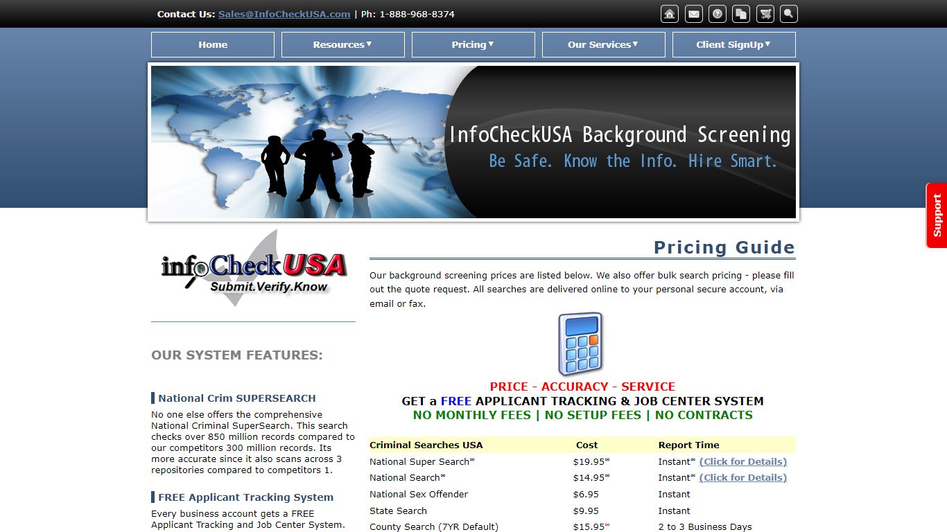 Background Check Pricing | Background Screening Solutions - InfoCheckUSA